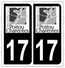 Auto - Autocollant immatriculation 17 – Poitou-Charentes