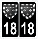 Auto - Sticker immatriculation 18 – Blason Centre-Val de Loire