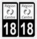 Auto - Autocollant immatriculation 18 – Centre-Val de Loire