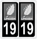 Auto - Autocollant immatriculation 19 – Nouvelle-Aquitaine