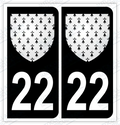 Auto - Autocollant immatriculation 22 – Blason Bretagne