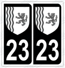 Auto - Autocollant immatriculation 23 – Blason Nouvelle-Aquitaine