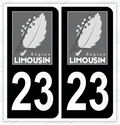 Auto - Autocollant immatriculation 23 - Creuse