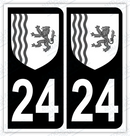 Auto - Autocollant immatriculation 24 – Blason Nouvelle-Aquitaine