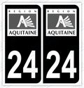 Auto - Autocollant immatriculation 24 – Blason Dordogne