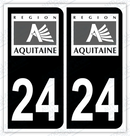 Auto - Autocollant immatriculation 24 – Blason Dordogne
