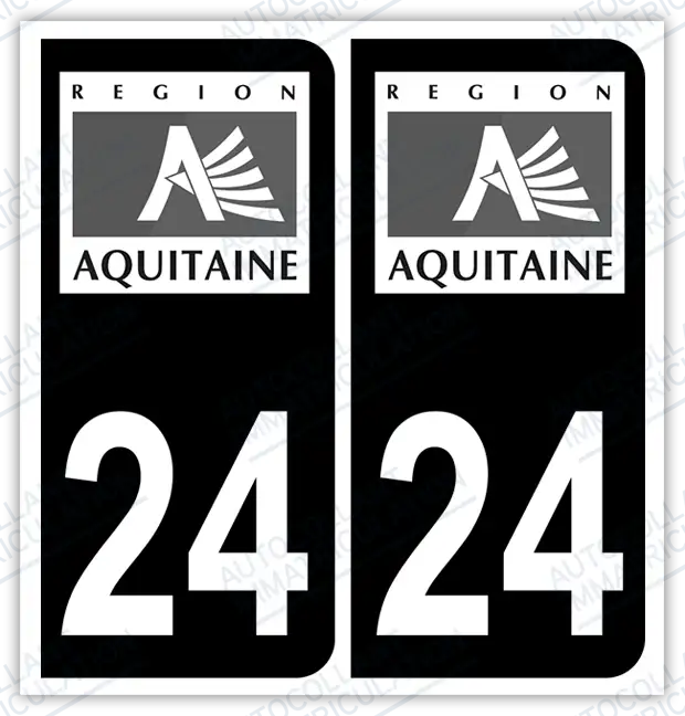 Auto - Autocollant immatriculation 24 – Blason Dordogne