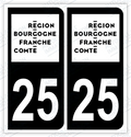 Auto - Autocollant immatriculation 25 – Blason Bourgogne-Franche-Comté