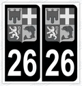 Auto - Autocollant immatriculation 26 – Blason Auvergne Rhône Alpes