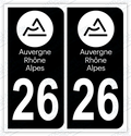 Auto - Autocollant immatriculation 26 – Auvergne-Rhône-Alpes