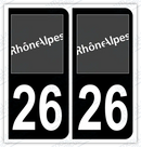 Auto - Autocollant immatriculation 26 – Auvergne-Rhône-Alpes