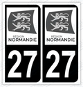 Auto - Autocollant immatriculation 27 – Normandie