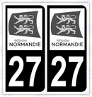 Auto - Autocollant immatriculation 27 – Normandie