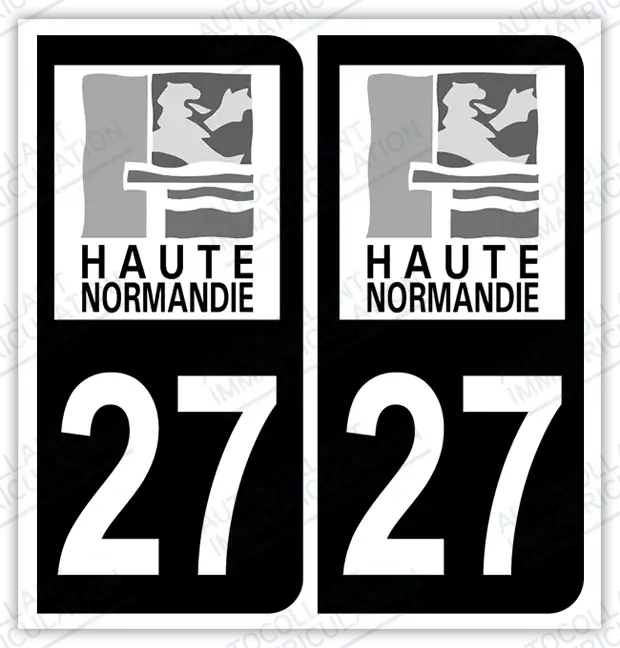 Auto - Autocollant immatriculation 27 – Haute-Normandie