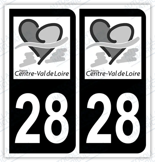 Auto - Sticker immatriculation 28 – Centre-Val de Loire