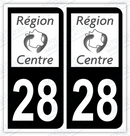 Auto - Autocollant immatriculation 28 – Centre-Val de Loire