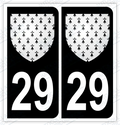 Auto - Autocollant immatriculation 29 – Blason Bretagne