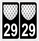 Auto - Autocollant immatriculation 29 – Blason Bretagne