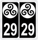 Auto - Autocollant immatriculation 29 – Bretagne