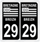 Auto - Autocollant immatriculation 29 – Bretagne