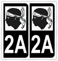 Auto - Autocollant immatriculation 2A – Corse