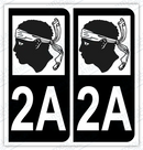Auto - Autocollant immatriculation 2A – Corse