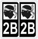 Auto - Autocollant immatriculation 2B – Corse