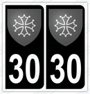 Auto - Autocollant immatriculation 30 – Blason Occitanie