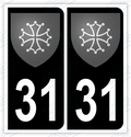Auto - Autocollant immatriculation 31 – Blason Occitanie