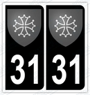 Auto - Autocollant immatriculation 31 – Blason Occitanie
