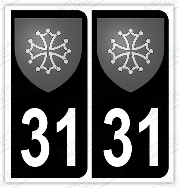 Auto - Autocollant immatriculation 31 – Blason Occitanie