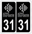 Auto - Autocollant immatriculation 31 – Occitanie