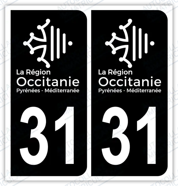 Auto - Autocollant immatriculation 31 – Occitanie