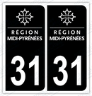 Auto - Autocollant immatriculation 31 – Occitanie