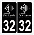Auto - Autocollant immatriculation 32 - Occitanie