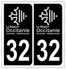 Auto - Autocollant immatriculation 32 – Occitanie