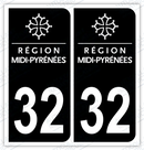 Auto - Autocollant immatriculation 32 – Occitanie