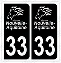 Auto - Autocollant immatriculation 33 – Nouvelle-Aquitaine