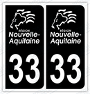 Auto - Autocollant immatriculation 33 – Nouvelle-Aquitaine