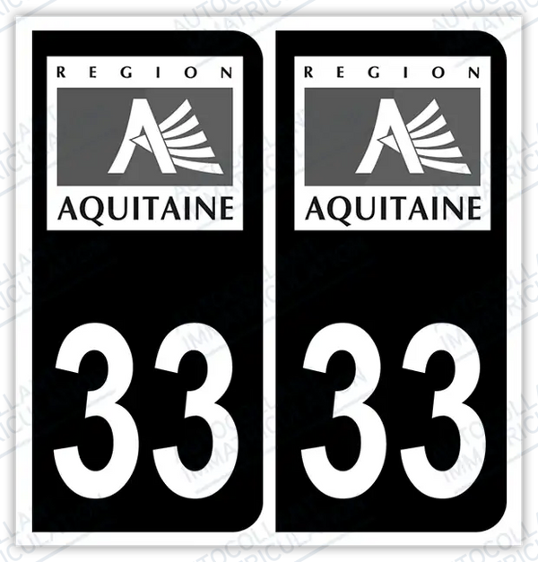 Set Of 4 Number Plate Stickers Department 64 Pyrenees Atlantiques New