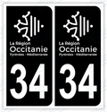 Auto - Autocollant immatriculation 34 – Occitanie