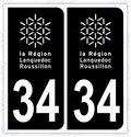 Auto - Autocollant immatriculation 34 - Hérault