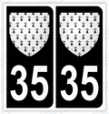Auto - Autocollant immatriculation 35 – Blason Bretagne