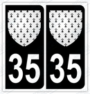Auto - Autocollant immatriculation 35 – Blason Bretagne