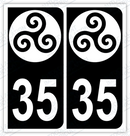 Auto - Autocollant immatriculation 35 – Bretagne