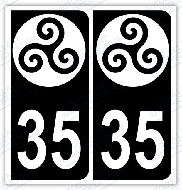 Auto - Autocollant immatriculation 35 – Bretagne