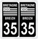 Auto - Autocollant immatriculation 35 – Bretagne