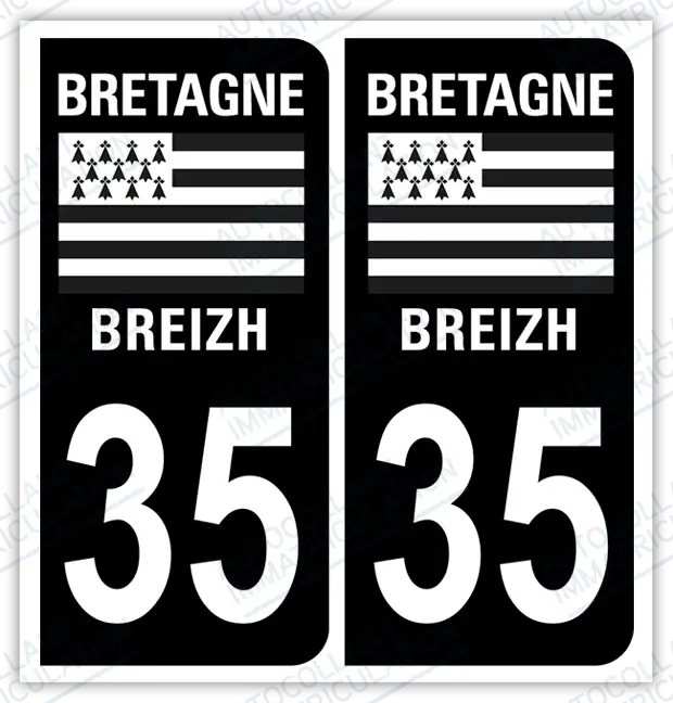 Auto - Autocollant immatriculation 35 – Bretagne