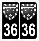 Auto - Sticker immatriculation 36 – Blason Centre-Val de Loire