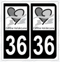 Auto - Sticker immatriculation 36 – Centre - Val de Loire